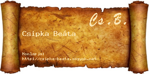 Csipka Beáta névjegykártya